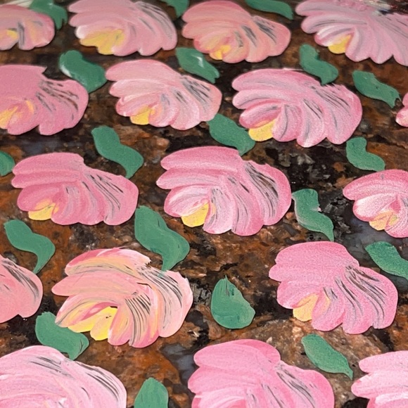 Covered CAKE DISH HAND PAINTED really fun whimsical use for pastries tea party - Picture 12 of 17